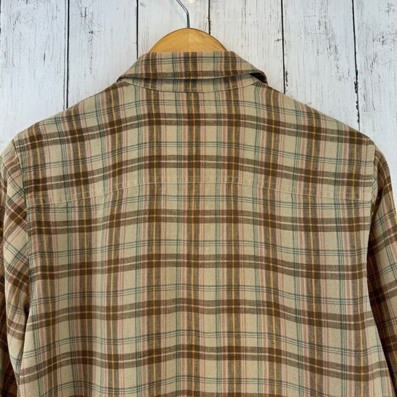Lauren Ralph Lauren Plaid Linen Roll Up Buckle Sleeve Button-Down Size Medium - Picture 14 of 16